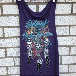 Harley Davidson Orlando Florida Bike Week 2019 Purple Dreamcatcher Tank Size S